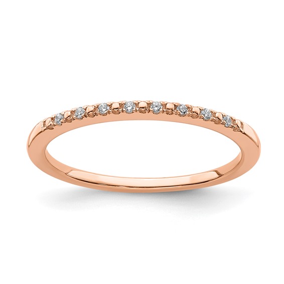 Blooming Bridal 14k Rose Gold 1/20 carat Diamond Complete Wedding Band