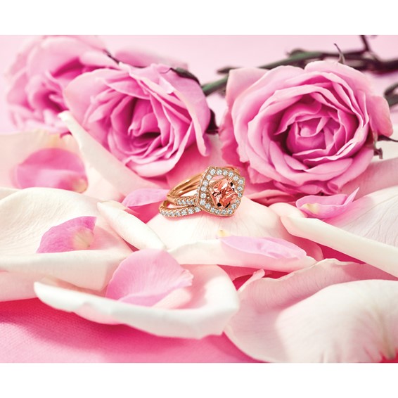Blooming Bridal 14k Rose Gold 1/4 carat Diamond Complete Wedding Band