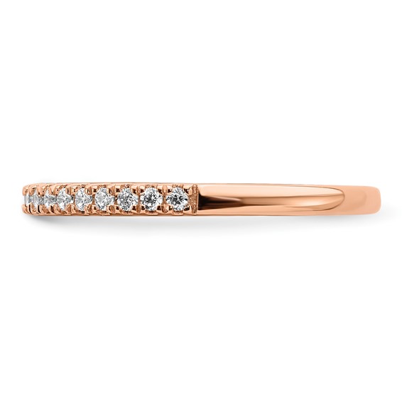 14k Rose Gold 1/8 carat Complete Diamond Wedding Band