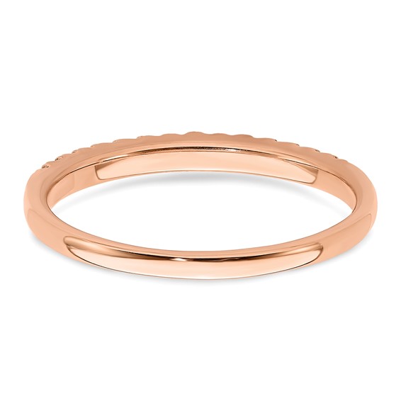 14k Rose Gold 1/8 carat Complete Diamond Wedding Band