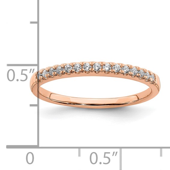14k Rose Gold 1/8 carat Complete Diamond Wedding Band