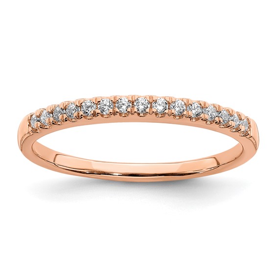 14k Rose Gold 1/8 carat Complete Diamond Wedding Band