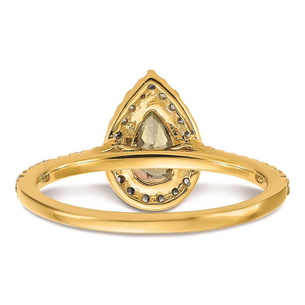 14k Yellow Gold Pear Mystic Fire Topaz and Diamond Halo Engagement Ring 14k Yellow Gold Pear Mystic Fire Topaz and Diamond Halo Engagement Ring