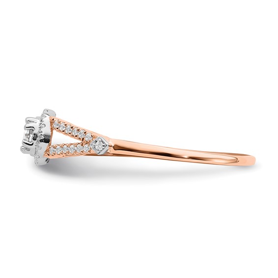 10k Rose Gold Halo 1/3 carat Diamond Complete Engagement Ring