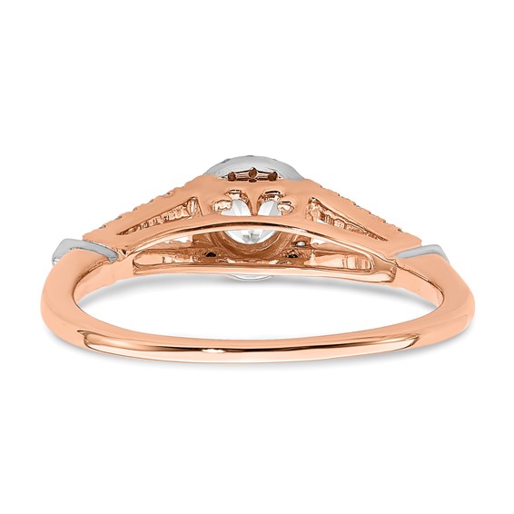 10k Rose Gold Halo 1/3 carat Diamond Complete Engagement Ring