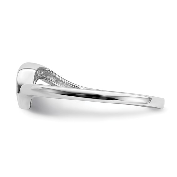 10k White Gold .02 carat Diamond Contoured Complete Wedding Band