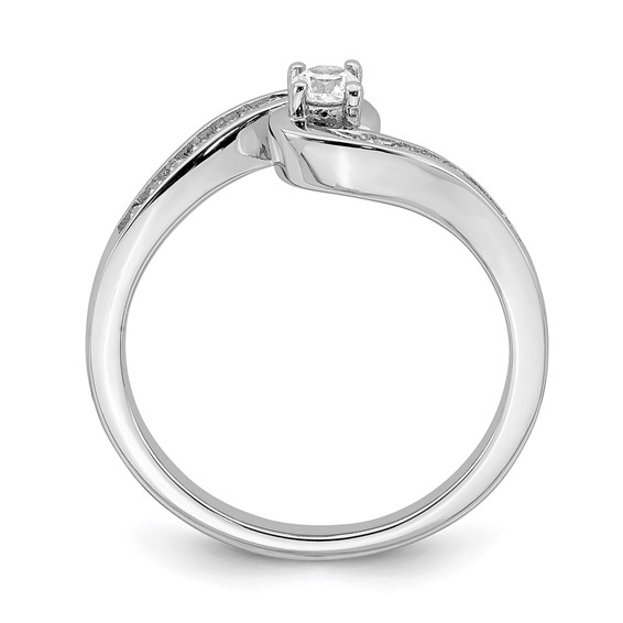 10k White Gold Bypass 1/5 carat Diamond Complete Engagement Ring