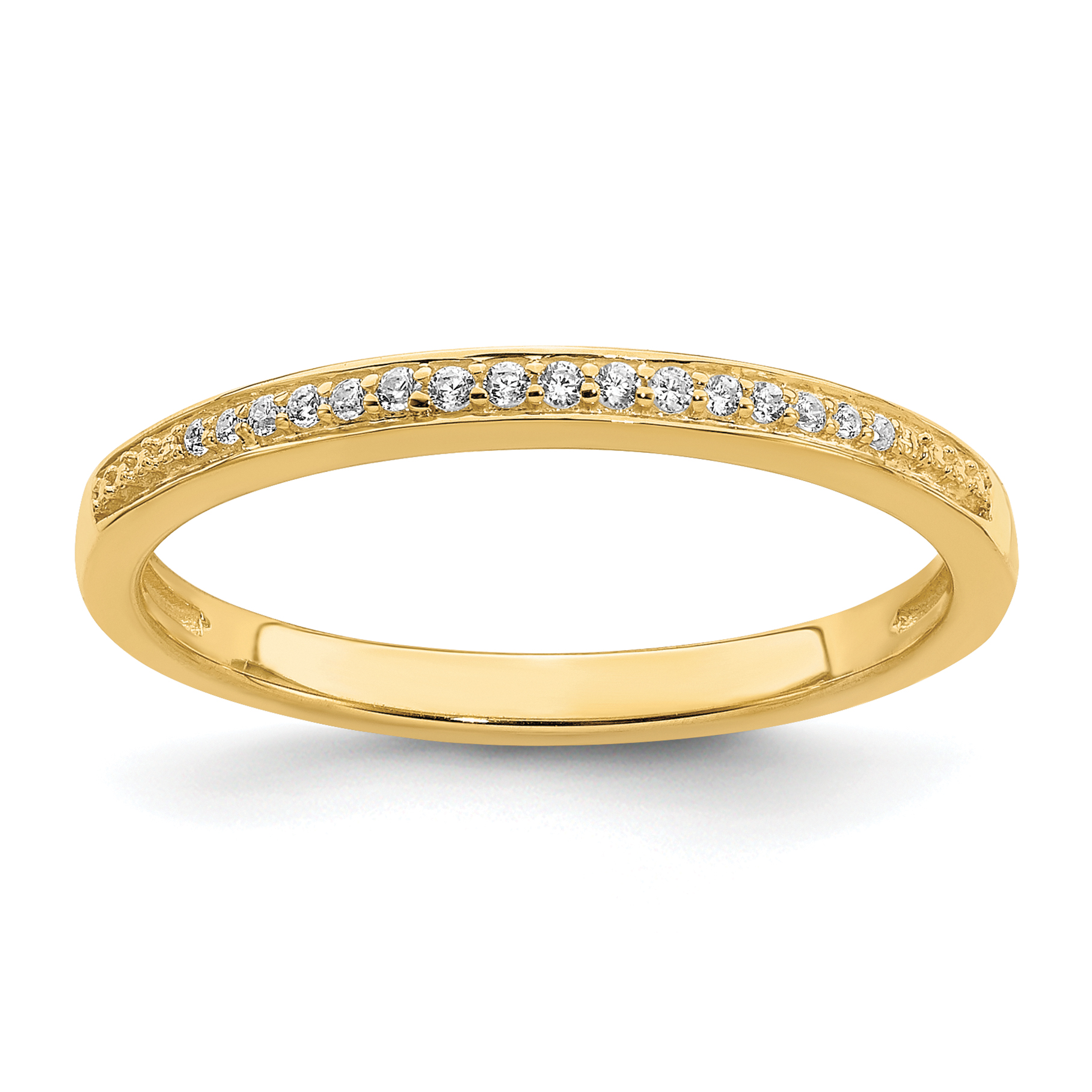 10k 1/15 carat Lab Grown Diamond VS/SI+ G+ Complete Wedding Band (RM6387B-007-0YLG)