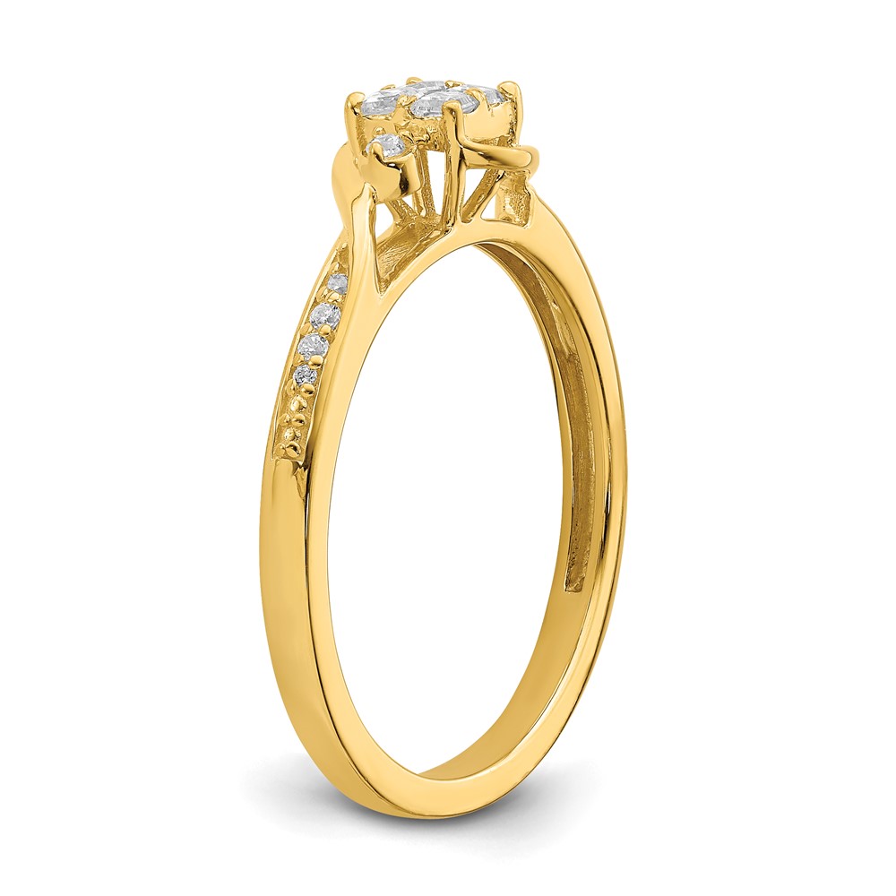 10k 1/6 carat Lab Grown Diamond VS/SI+ G+ Complete Cluster Engagement Ring (RM6387E-019-0YLG)