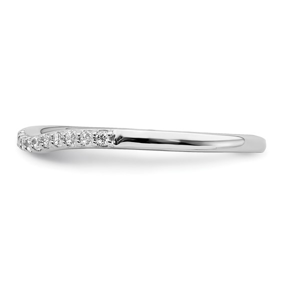 10k White Gold 1/10 carat Diamond Contoured Complete Wedding Band