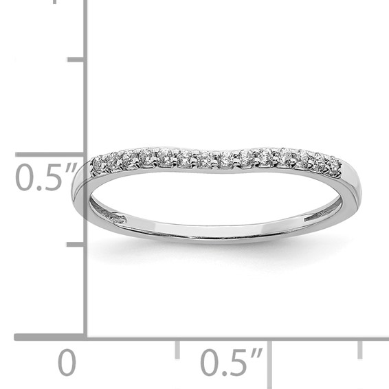 10k White Gold 1/10 carat Diamond Contoured Complete Wedding Band