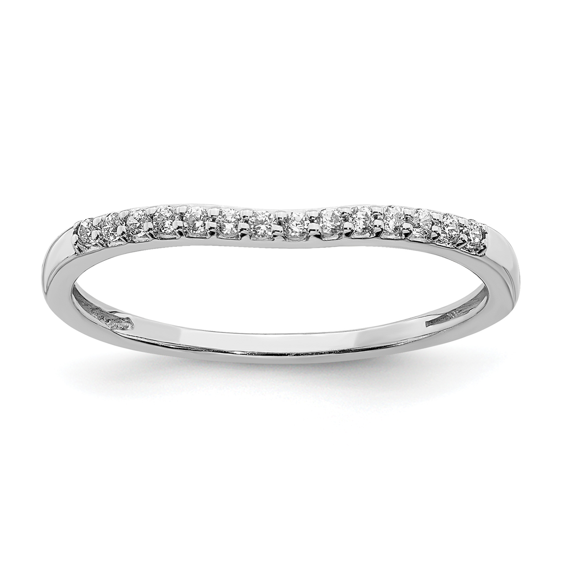 10k White Gold 1/10 carat Lab Grown Diamond VS/SI+ G+ Complete Wedding Band (RM6388B-011-0WLG)