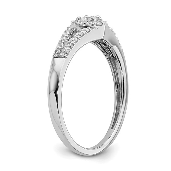 10k White Gold 1/3 carat Lab Grown Diamond VS/SI+ G+ Complete Round Halo Engagement Ring