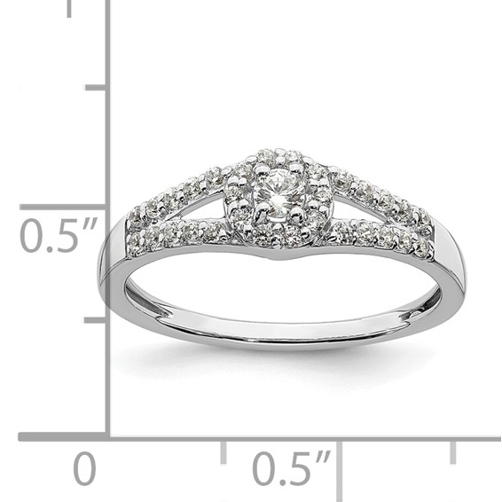 10k White Gold 1/3 carat Lab Grown Diamond VS/SI+ G+ Complete Round Halo Engagement Ring