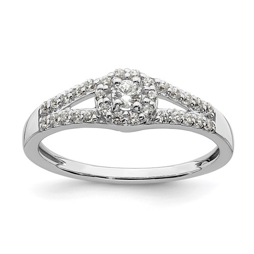 10K White Gold 0.33 Carat Lab Grown Diamond VS SI+ G+ Complete Round Halo Engagement Ring