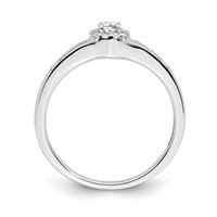 10K White Gold 0.20 Carat Lab Grown Diamond VS SI+ G+ Complete Cluster Engagement Ring view 2