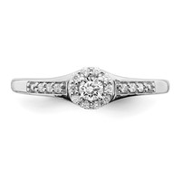 10K White Gold 0.20 Carat Lab Grown Diamond VS SI+ G+ Complete Cluster Engagement Ring view 3