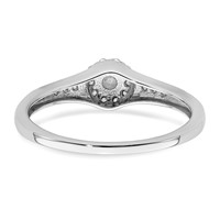 10K White Gold 0.20 Carat Lab Grown Diamond VS SI+ G+ Complete Cluster Engagement Ring view 4