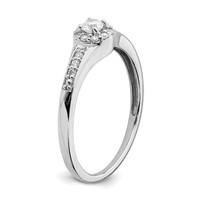 10K White Gold 0.20 Carat Lab Grown Diamond VS SI+ G+ Complete Cluster Engagement Ring view 5