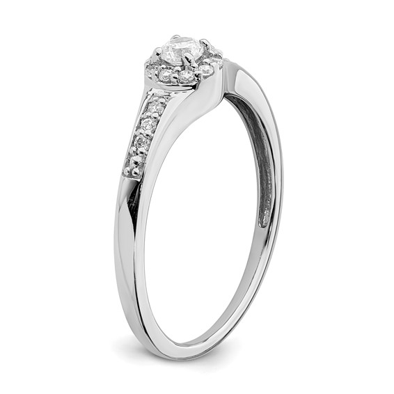 10k White Gold 1/5 carat Lab Grown Diamond VS/SI+ G+ Complete Cluster Engagement Ring