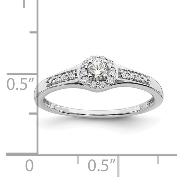 10k White Gold 1/5 carat Lab Grown Diamond VS/SI+ G+ Complete Cluster Engagement Ring