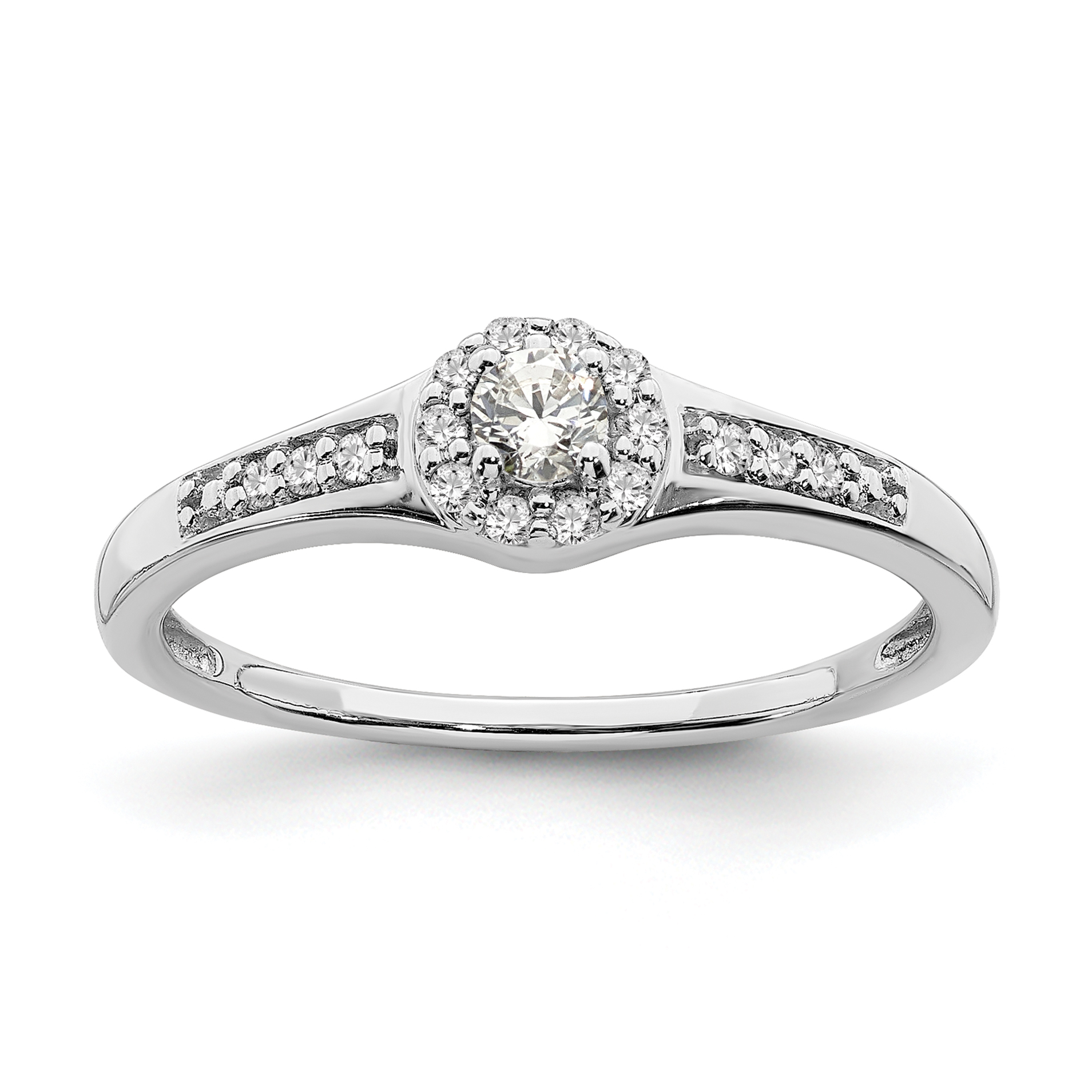 10k White Gold 1/5 carat Lab Grown Diamond VS/SI+ G+ Complete Cluster Engagement Ring (RM6391E-021-0WLG)