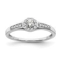 10K White Gold 0.20 Carat Lab Grown Diamond VS SI+ G+ Complete Cluster Engagement Ring view 1