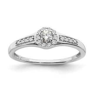 10k White Gold 1/5 carat Lab Grown Diamond VS/SI+ G+ Complete Cluster Engagement Ring