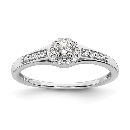 10K White Gold 0.20 Carat Lab Grown Diamond VS SI+ G+ Complete Cluster Engagement Ring