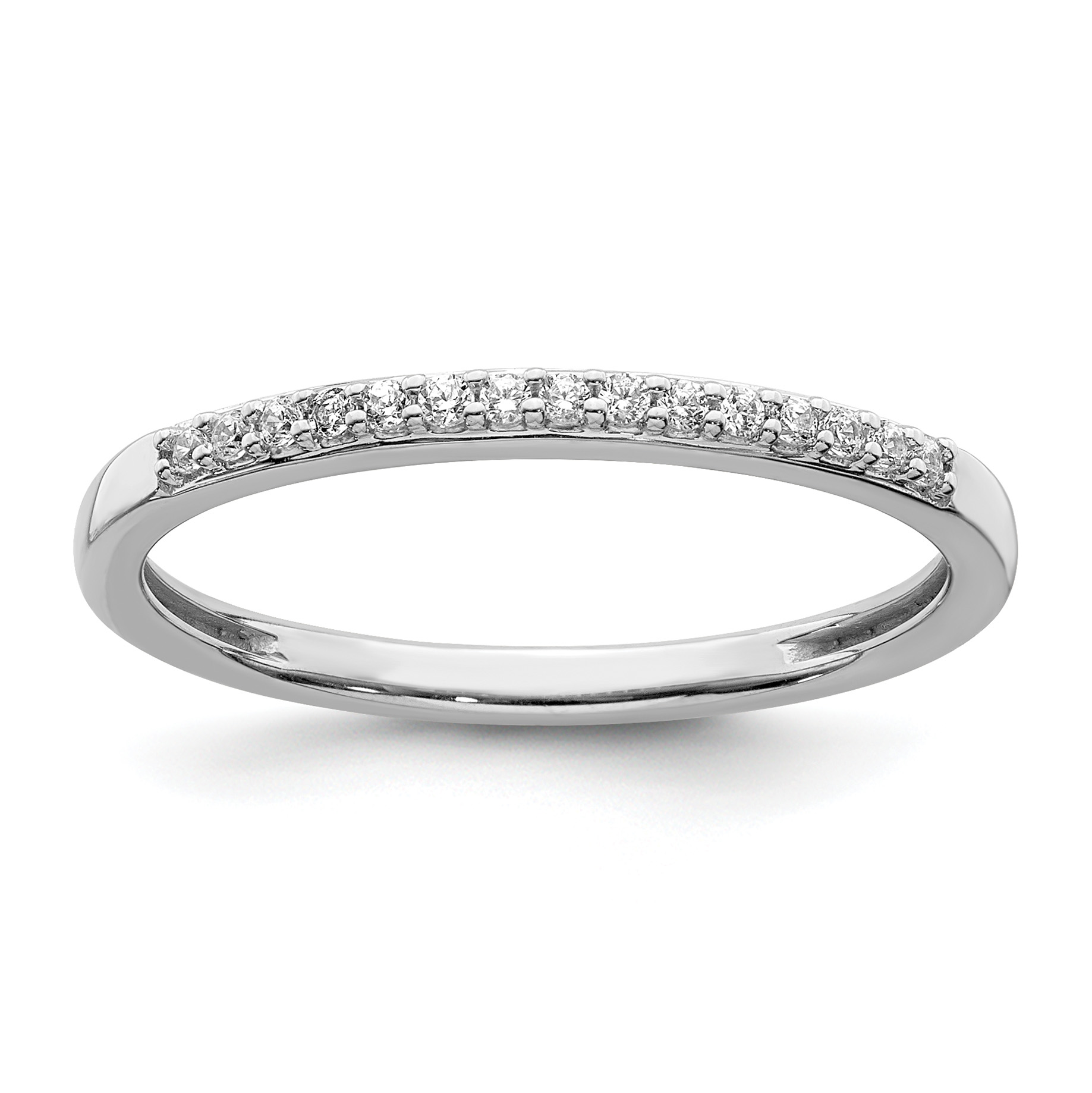 10k White Gold 1/10 carat Lab Grown Diamond VS/SI+ G+ Complete Wedding Band (RM6394B-009-0WLG)