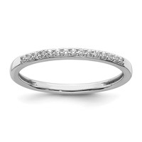 10K White Gold 0.10 Carat Lab Grown Diamond VS SI+ G+ Complete Wedding Band view 1