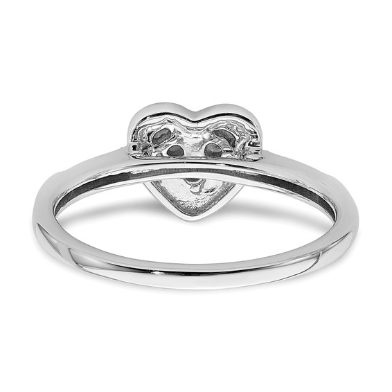 10k White Gold Heart Halo Cluster 1/4 carat Diamond Complete Engagement Ring