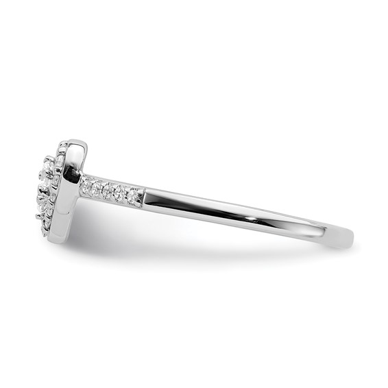 10k White Gold 1/4 carat Lab Grown Diamond VS/SI+ G+ Complete Cluster Engagement Ring