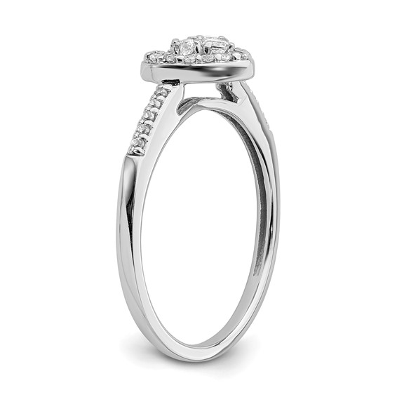 10k White Gold 1/4 carat Lab Grown Diamond VS/SI+ G+ Complete Cluster Engagement Ring