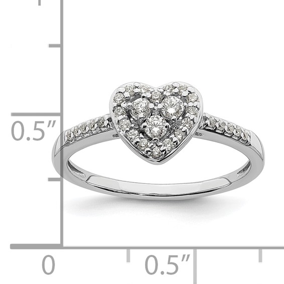 10k White Gold 1/4 carat Lab Grown Diamond VS/SI+ G+ Complete Cluster Engagement Ring