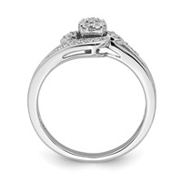 10K White Gold 0.20 Carat Lab Grown Diamond VS SI+ G+ Complete Cluster Engagement Ring view 2