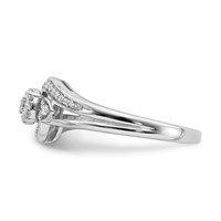 10K White Gold 0.20 Carat Lab Grown Diamond VS SI+ G+ Complete Cluster Engagement Ring view 3