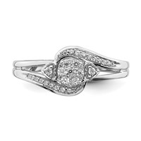 10K White Gold 0.20 Carat Lab Grown Diamond VS SI+ G+ Complete Cluster Engagement Ring view 4