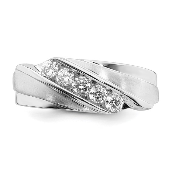 14k Yellow Gold Men's Diamond Bridal Band