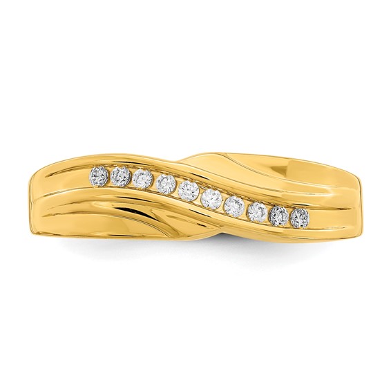 14k 1/6 carat Diamond Complete Men's Band