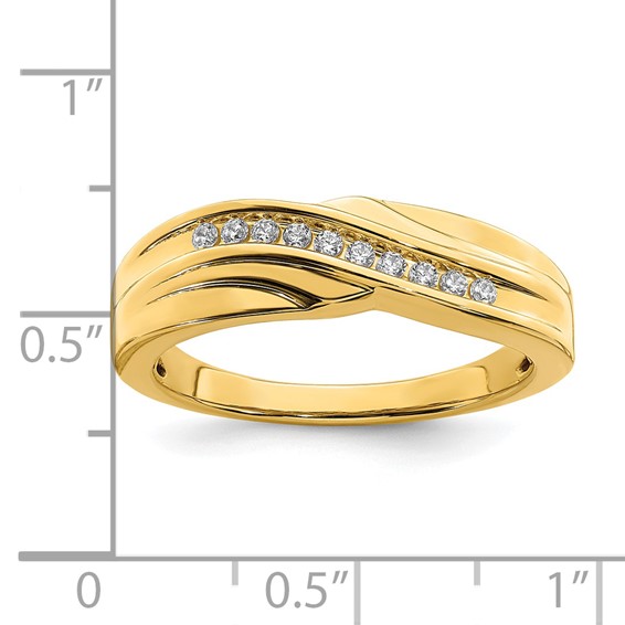 14k 1/6 carat Diamond Complete Men's Band