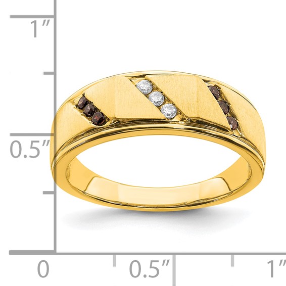 14k White Gold Men's Brown and White Diamond  Band-MTG ONLY