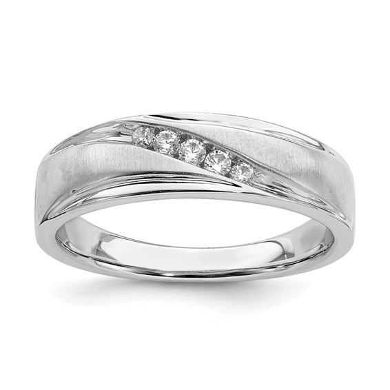 14k Yellow Gold Men's Diamond Band