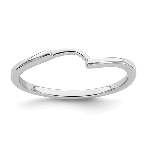 14k White Gold Contoured Wedding Band