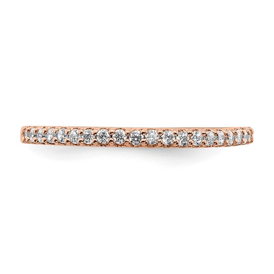 14k Rose Gold 1/5 carat Lab Grown Diamond VS/SI+ G+ Complete Wedding Band