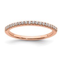 14K Rose Gold 0.20 Carat Lab Grown Diamond VS SI+ G+ Complete Wedding Band view 1