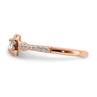 14K Rose Gold 0.75 Carat Lab Grown Diamond VS SI+ G+ Complete Round Halo Engagement Ring view 4