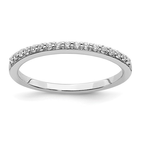 14k White Gold 1/5 carat Diamond Complete Wedding Band