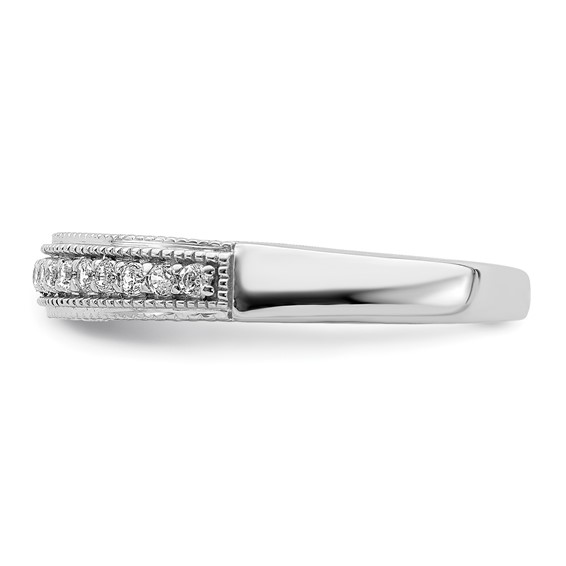 14k White Gold 1/5 carat Diamond Complete Wedding Band
