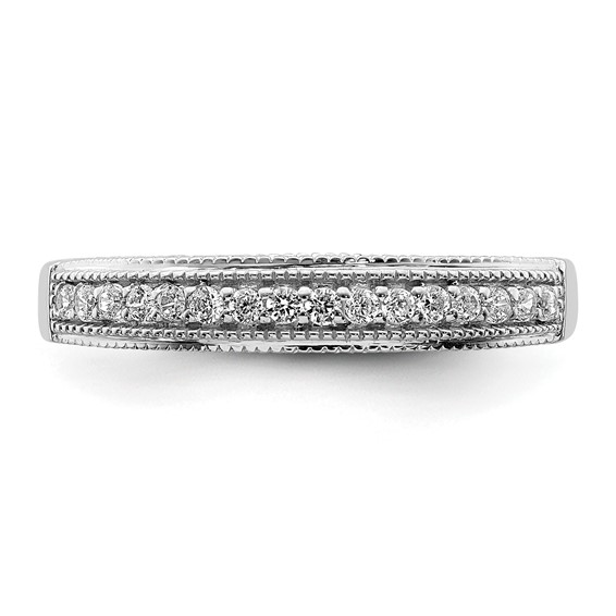 14k White Gold 1/5 carat Diamond Complete Wedding Band